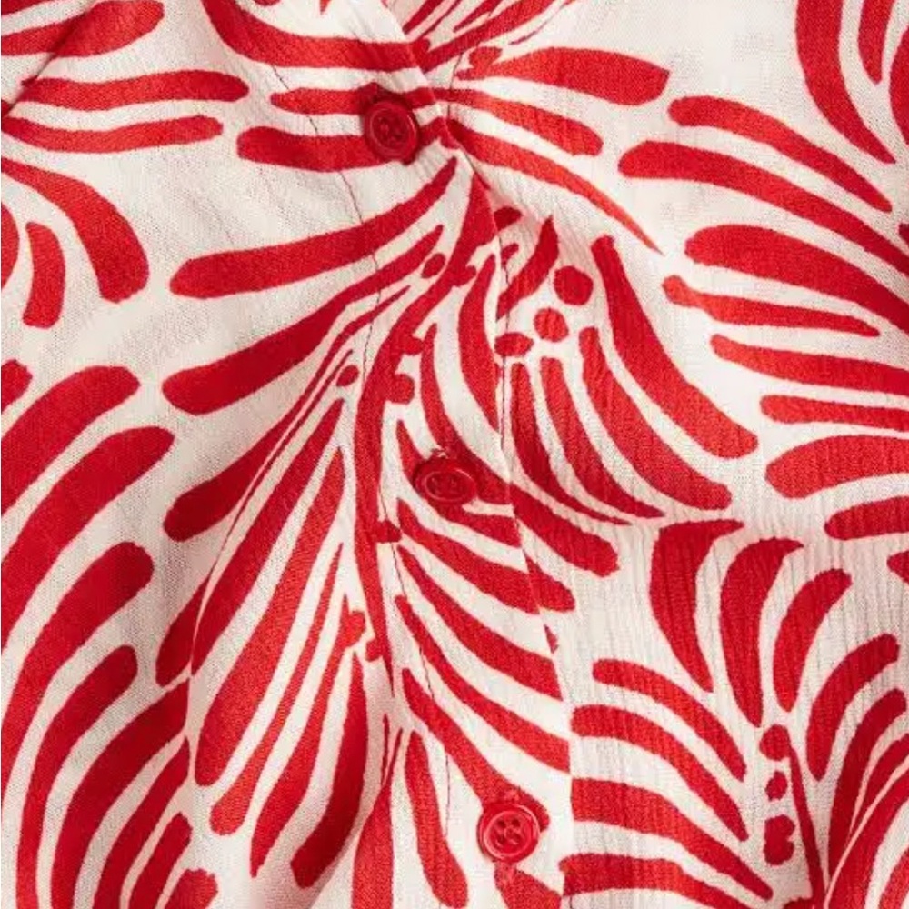 H&M Red and White Patterned Button Down Shirt - Picture 8 of 12